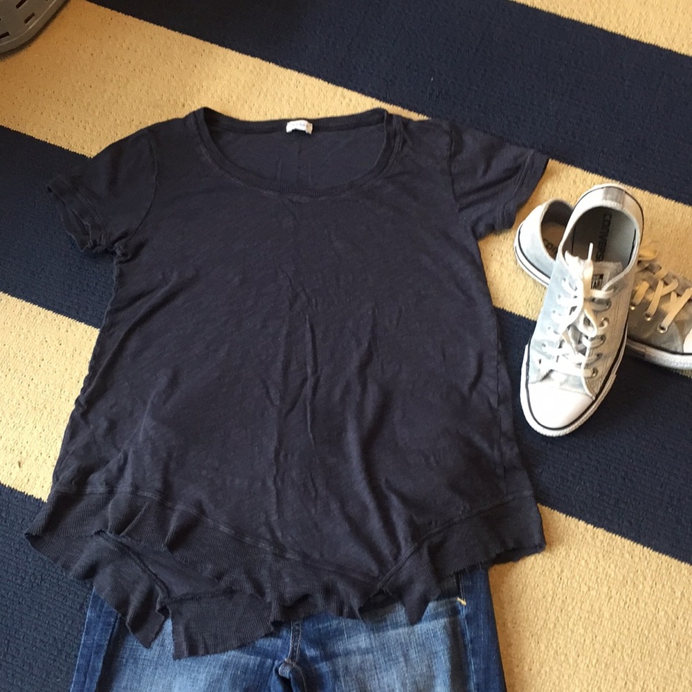 jethro neiman marcus shark bite navy tee S